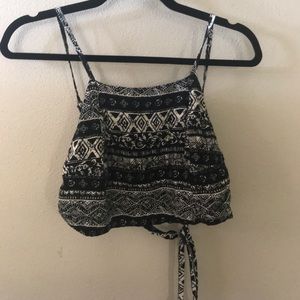 Tribal print backless crop top